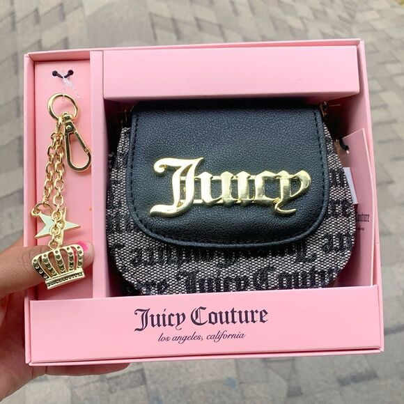 Mini Juicy Couture NWT Saddle bag & key chain gift set 🎀💕 - Picture 1 of 5